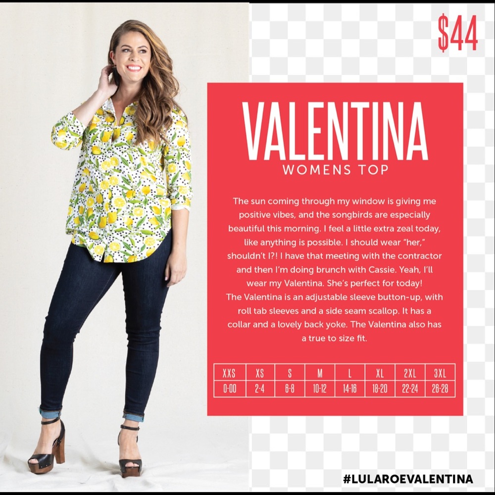 NWT LuLaRoe Valentina Button Down Top Sz M - Picture 5 of 5